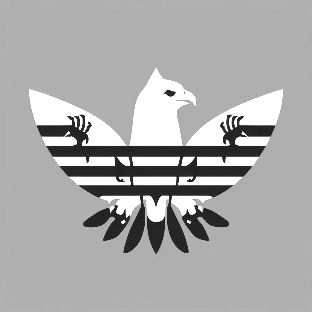 Adidas Originals logo morphing into a bird of prey.